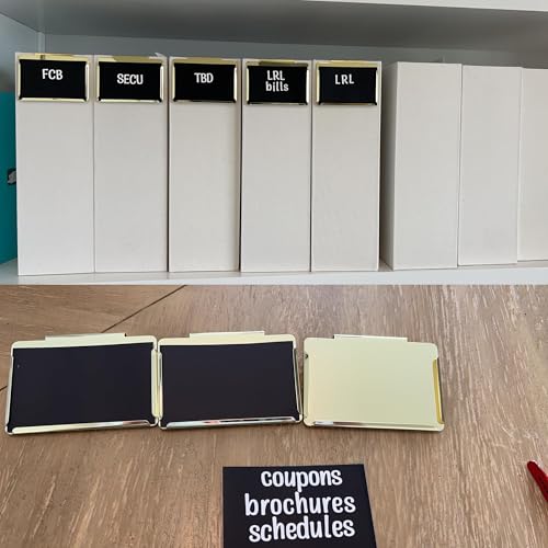Top label Clip Label Holders,Gold Bin Clips for Kitchen Pantry Organization,10 Pcs Clip Holders with 60 Pcs Chalkboard Stickers - Image 2