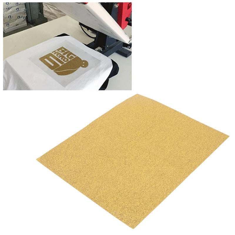 Heat insulation layer Yosoo 4 Sheets Gold Heat Transfer Films, 11.8in Long 9.8in Wide, Projects for T Shirt Apron Bag, Sparkling Glitter Iron On,Personalized Gifts for Birthday Christmas All-round well-engineered practical build - Image 3