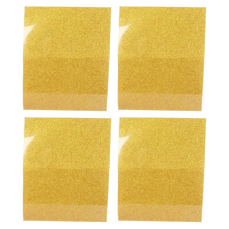 Heat insulation layer Yosoo 4 Sheets Gold Heat Transfer Films, 11.8in Long 9.8in Wide, Projects for T Shirt Apron Bag, Sparkling Glitter Iron On,Personalized Gifts for Birthday Christmas All-round well-engineered practical build - Image 1