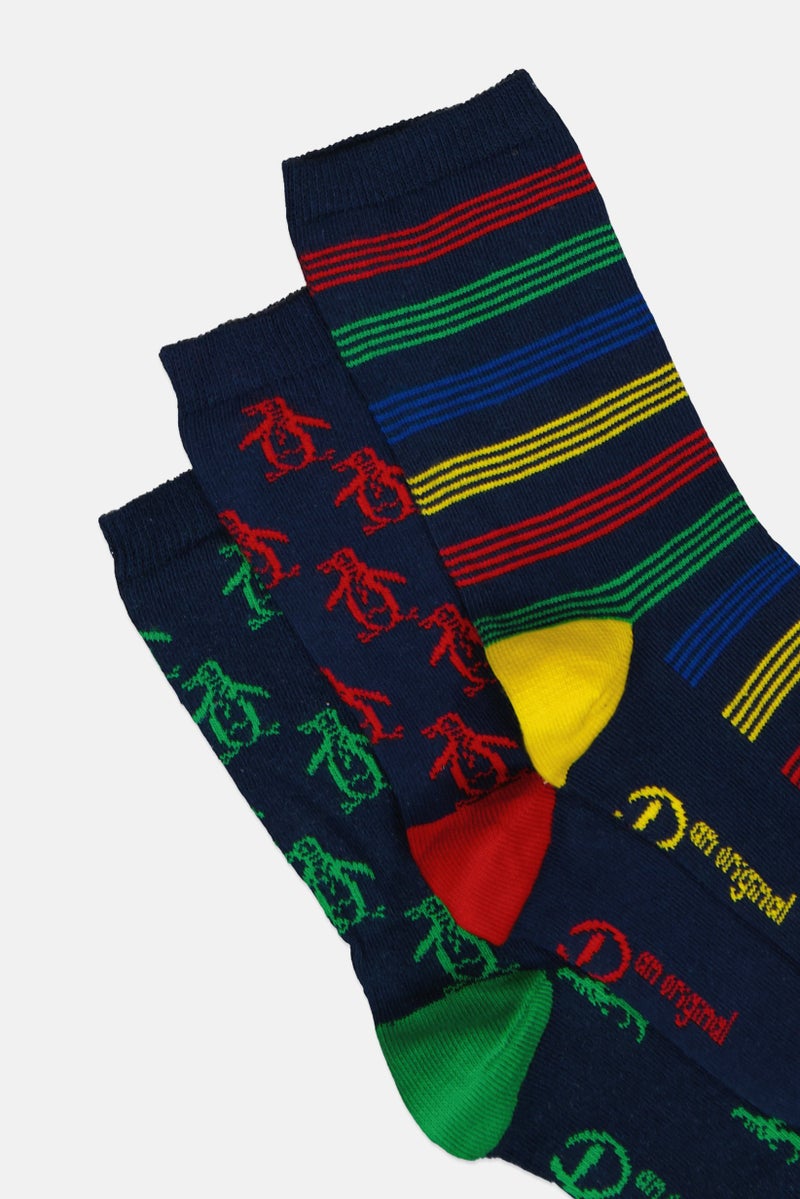 Original Penguin جوارب كروية مطبوعة للأطفال الأولاد 5 أزواج، متعددة الألوان - Image 2