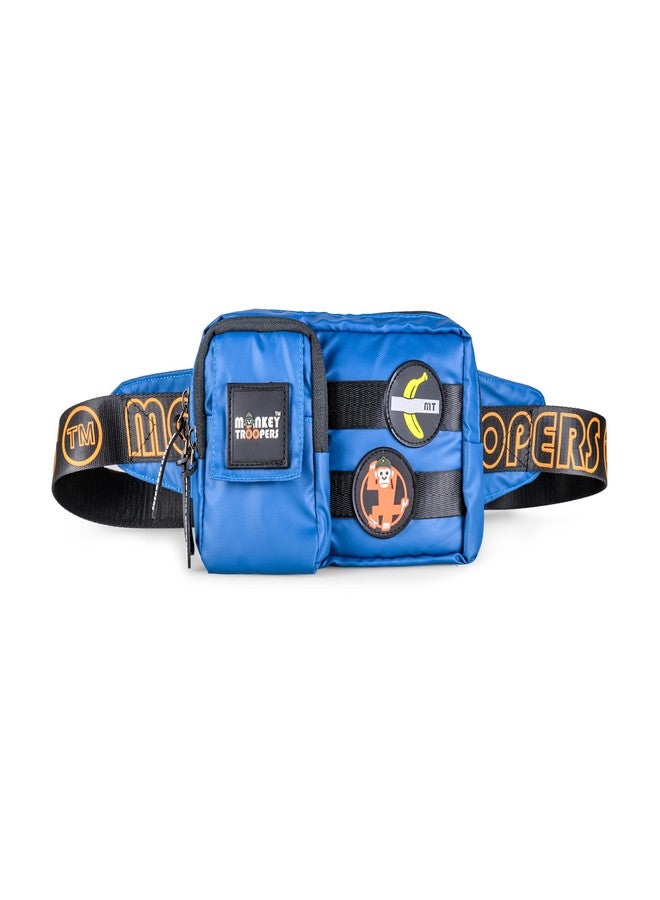 MONKEY TROOPERS Webby Waist Bag, Crossbody, Chest Bag for Men Women Girls Boys, Lightweight, Durable, Travel, Hikking, Casual, Dailyuse, Water Resistant (Blue) - Image 1