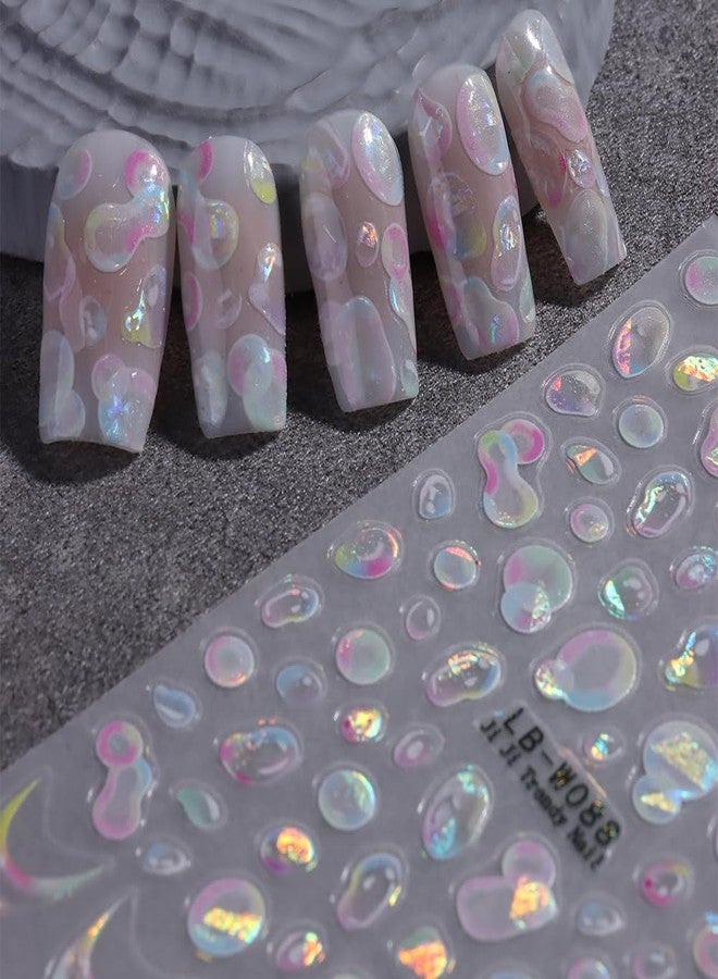 SIMAYKUWA 3D Holographic Bubble Nail Stickers - Summer Cute Designs, Thin & Flexible Nail Art Stickers with Adhesive Backing A Set of 2 Sheets - Image 5