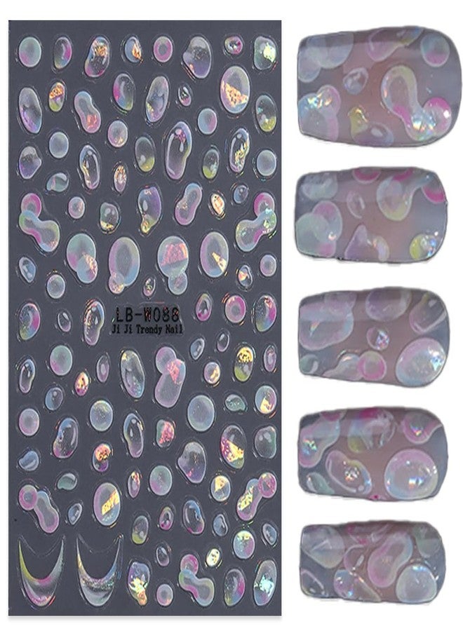 SIMAYKUWA 3D Holographic Bubble Nail Stickers - Summer Cute Designs, Thin & Flexible Nail Art Stickers with Adhesive Backing A Set of 2 Sheets - Image 3