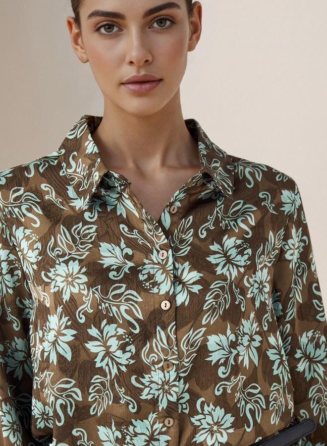 Splash FAV Regular Fit Viscose Floral Print Shirt with Collar - Image 4