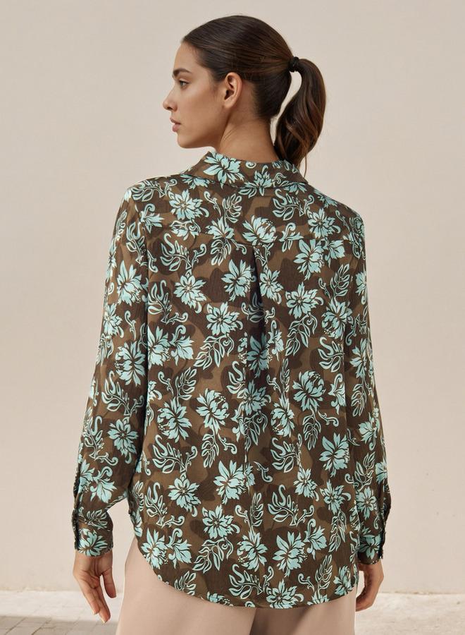 Splash FAV Regular Fit Viscose Floral Print Shirt with Collar - Image 3