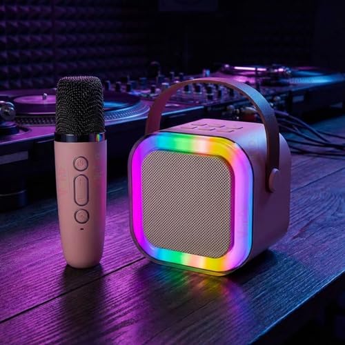 VikriDA Mini Karaoke Machine for Kids & Adults,Portable Bluetooth Speaker with 1 Wireless Karaoke Microphone,Music Toys Christmas Birthday Gifts for Girls & Boys 4,5,6,7,8,9,10,11,12 Year Old. - Image 1