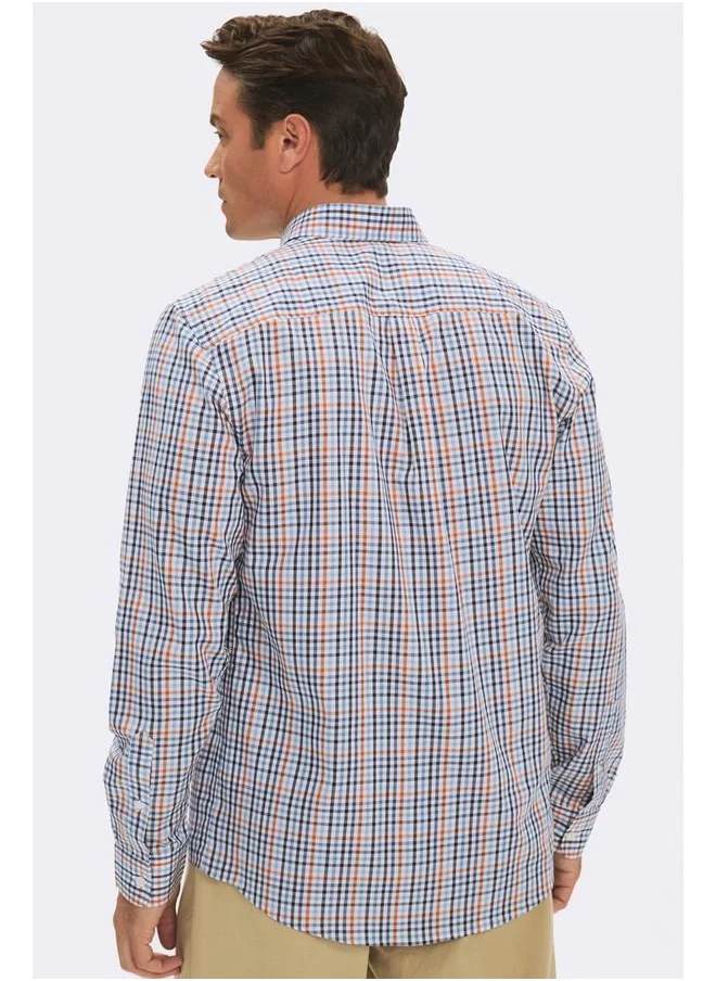 JUNE June Exclusive Men Regular Fit Checkered Shirt Navy - Blue