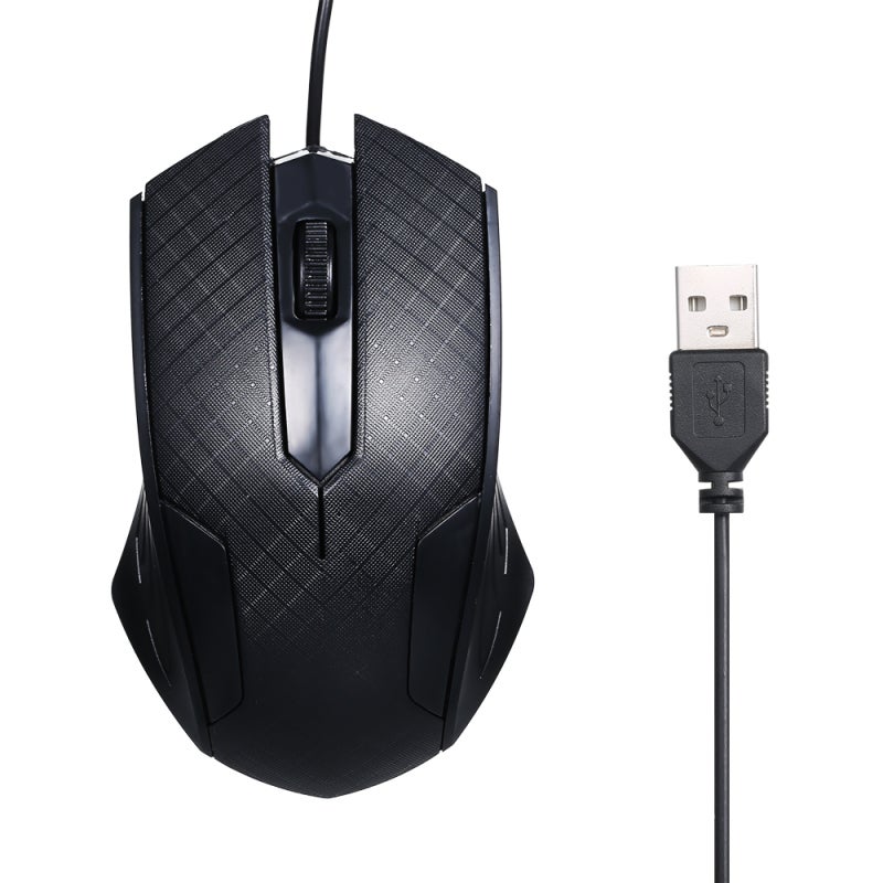 Wired Optical Mouse: 3-Button, 1600 Dpi, 1.1M Cord, Professional Sensor, Quick-Response Button, 5,000,000 Keystroke Life, Ergonomic Symmetrical Design, Black, 4Pcs for Gaming and Daily Office Use - Image 1