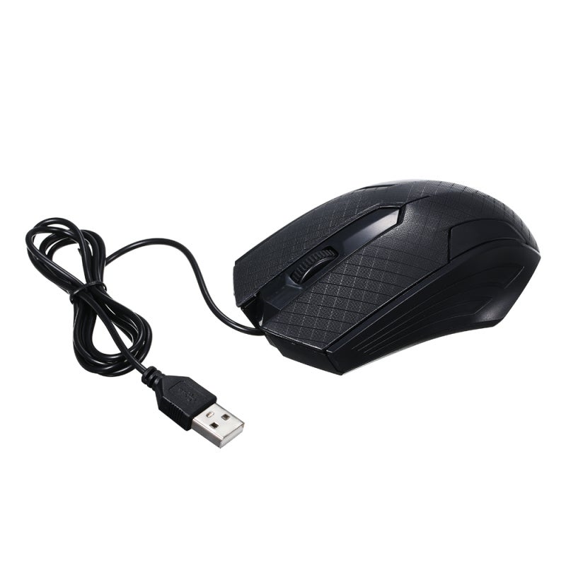 Wired Optical Mouse: 3-Button, 1600 Dpi, 1.1M Cord, Professional Sensor, Quick-Response Button, 5,000,000 Keystroke Life, Ergonomic Symmetrical Design, Black, 4Pcs for Gaming and Daily Office Use - Image 2