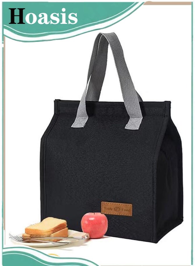 Hoasis Insulated Thermal Lunch Bag for Women & Men – Waterproof Reusable Portable Lunch Tote and Cooler Bag for Work, School, Travel, Picnic and Outdoor Use (Black) - Image 1