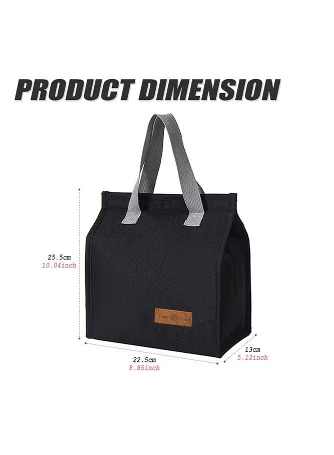 Hoasis Insulated Thermal Lunch Bag for Women & Men – Waterproof Reusable Portable Lunch Tote and Cooler Bag for Work, School, Travel, Picnic and Outdoor Use (Black) - Image 2