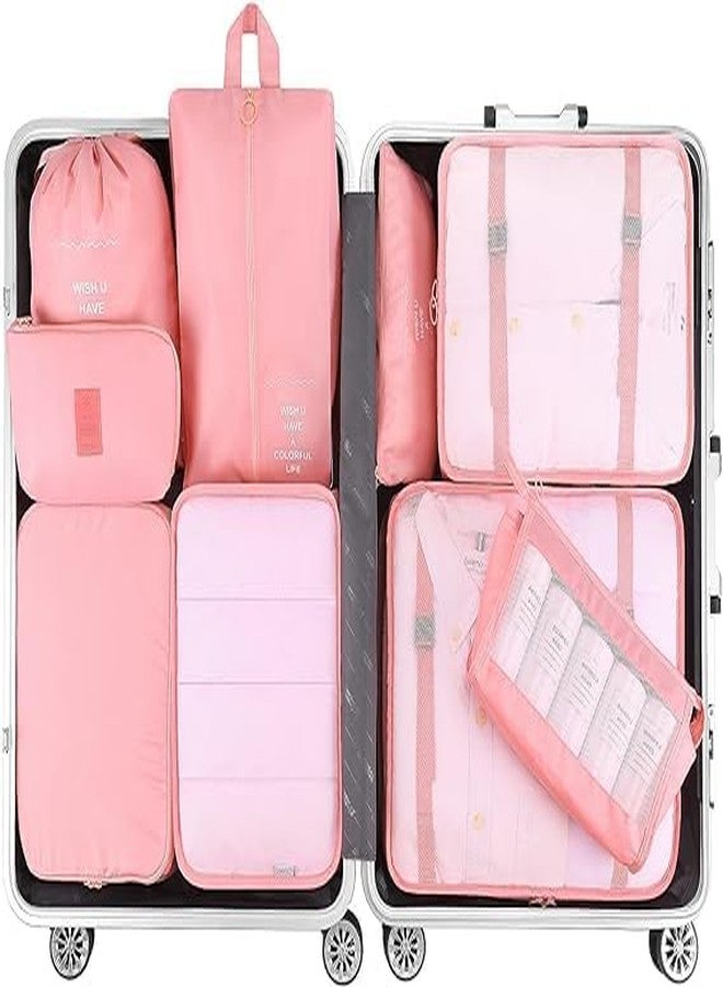 CAPSEA 7pcs pouche Set Travel Organizer Packing Cubes Lightweight Travel Luggage Organizers with Laundry Bag or Toiletry Bag Laundry Organiser (7 PCS, Pink) - Image 4