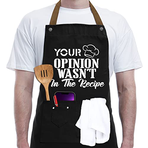 REHAVE Gifts For Men Women Fathers Day Gifts Gifts for Dad Husband Boyfriend Brother Mom Wife Girlfriend Unique Birthday Gifts Humor Apron for friendsBff Kitchen Chef Aprons Baking Gifts