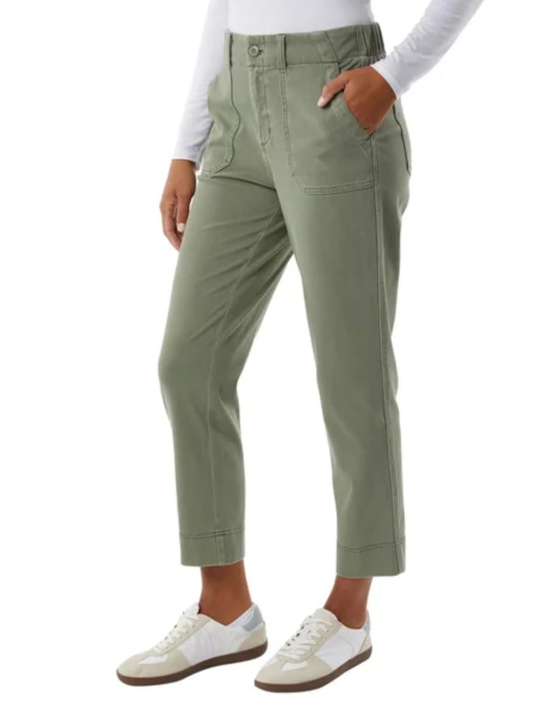 32 Degrees Cool Women's Stretch Twill Ankle Length Cropped Pant (US, Alpha, XX-Large, Regular, Regular, Green (Olive)) - Image 2