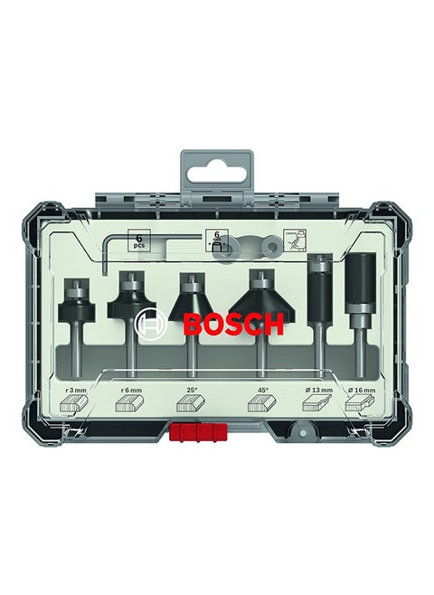 Professional 2607017468 6-Piece Set Edge And Edge Cutter Set For Wood For Router With 6Mm Shank