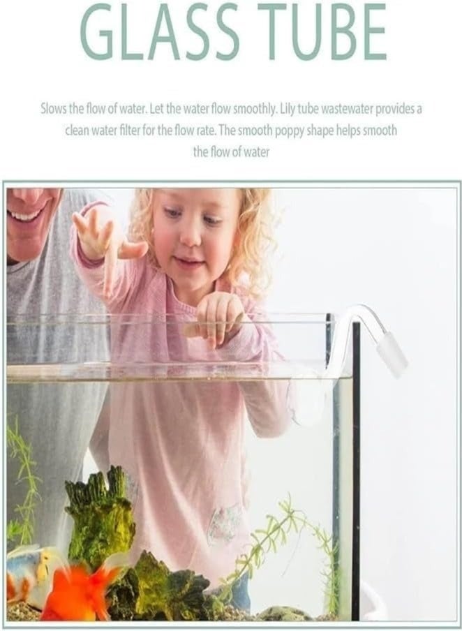 SHAOZHEN 8PCS Glass Inflow Pipe, Inflow Pipe Water Pump Aquarium Filter Tubing, Surface Skimmer, Aquarium Planted Tank Aquascaping Fish Tank Accessories, for Fish Tank(14mm) - Image 3