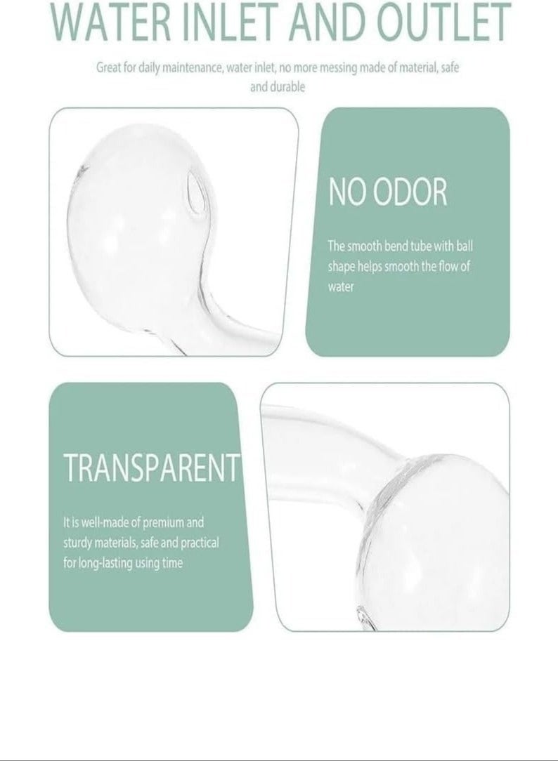 SHAOZHEN 8PCS Glass Inflow Pipe, Inflow Pipe Water Pump Aquarium Filter Tubing, Surface Skimmer, Aquarium Planted Tank Aquascaping Fish Tank Accessories, for Fish Tank(14mm) - Image 2