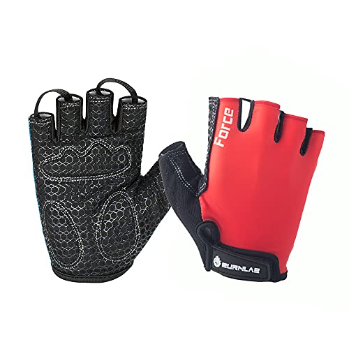 BURNLAB Flex Gym Gloves for Men and Women - Ideal for Weightlifting, Cycling, Crossfit, Offers Good Grip and Soft Padding (Force Red, Large) - Image 1