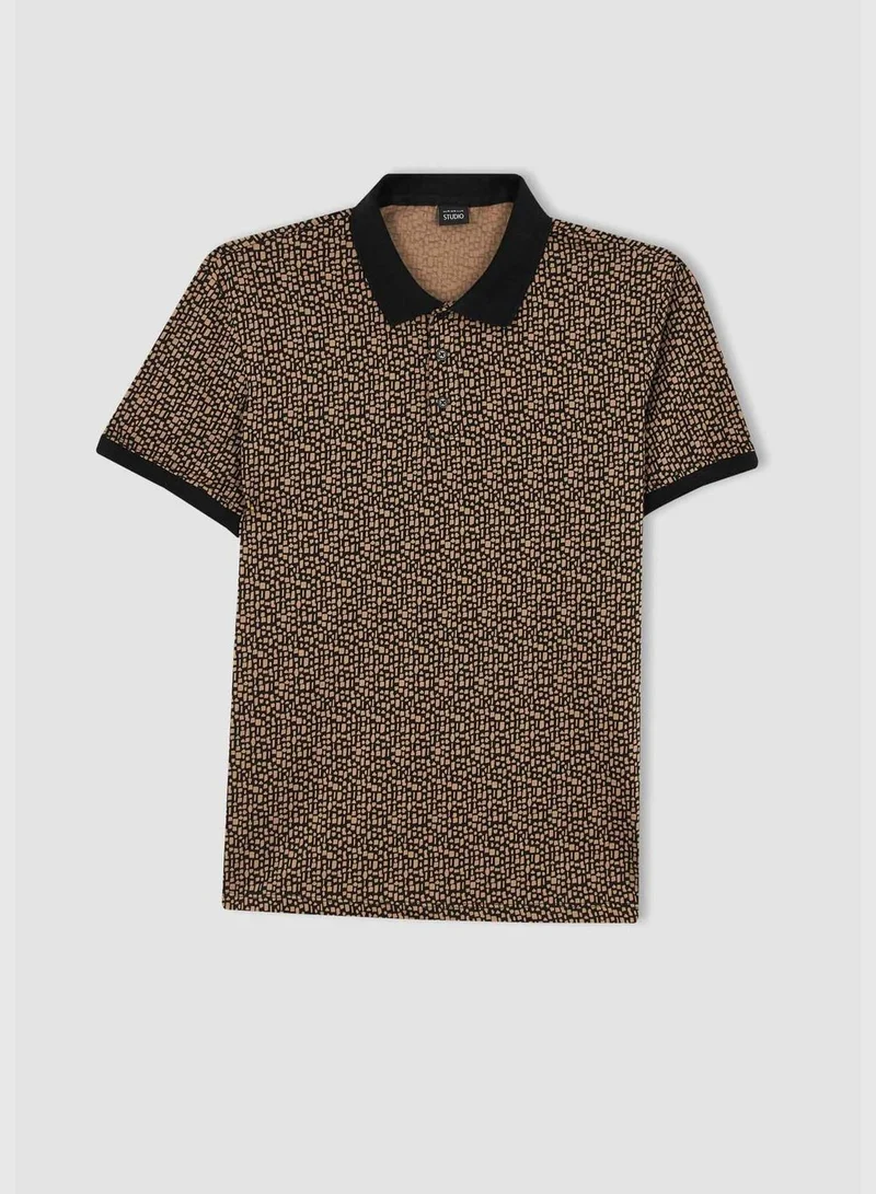 DeFacto Slim Fit Shorts Sleeve Leopard Print T-Shirt