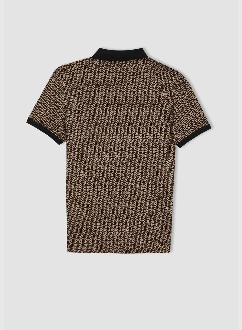 DeFacto Slim Fit Shorts Sleeve Leopard Print T-Shirt