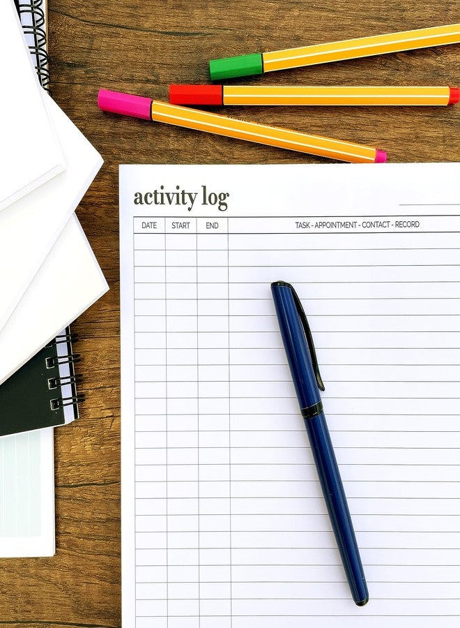 HADIGU Activity Log Notepad 11x8,5" Organize and Track Tasks, Appointments, Contacts, Records - Premium Thick Paper, 50 Sheets, Hard Cardboard Back Support, To Do List Notepad for Work, Daily Productivity, - Image 2