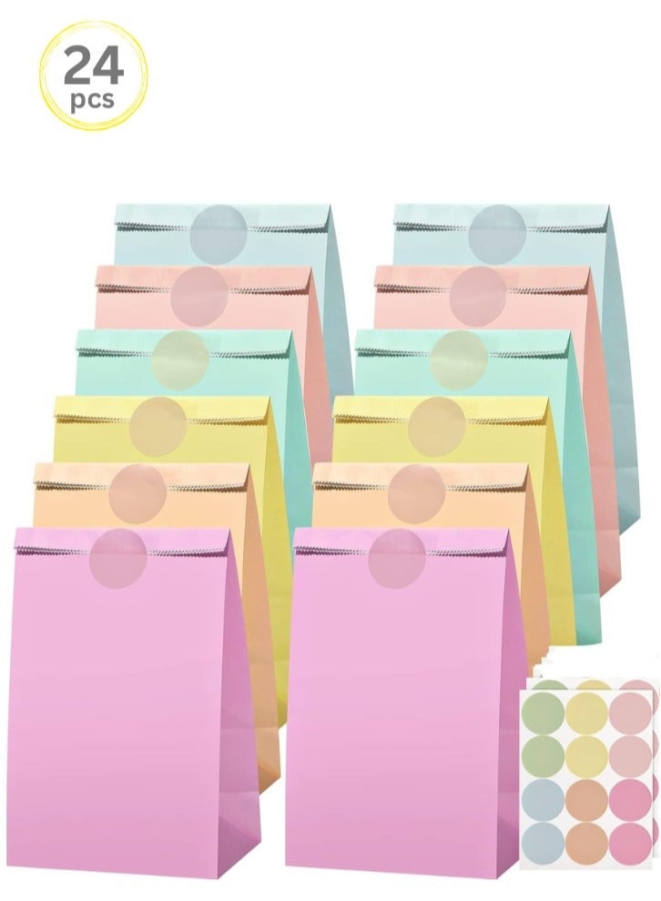 اكياس هدايا لاعياد الميلاد 24 قطعة اكياس ورقية ملونة هدايا حفلات للاطفال هدايا صغيرة من الحلوى والبسكويت واكياس هدايا لاعياد الميلاد. - Image 2