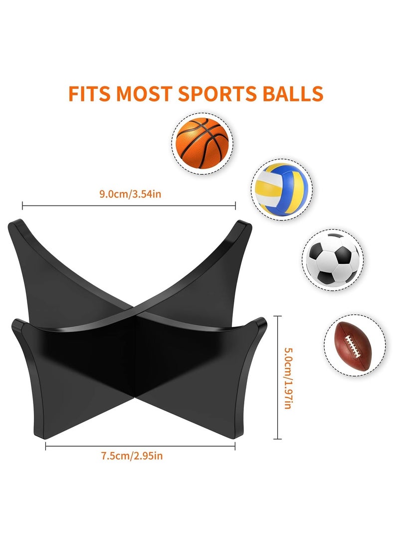 Generic - Acrylic Ball Stand Holder,Ball Display Stand for Football Basketball Soccer Ball Holder,Volleyball Rugby Ball Sports Ball Storage Rack,Trophy Autograph Memorabilia Display Cases 3 Pcs - Image 1