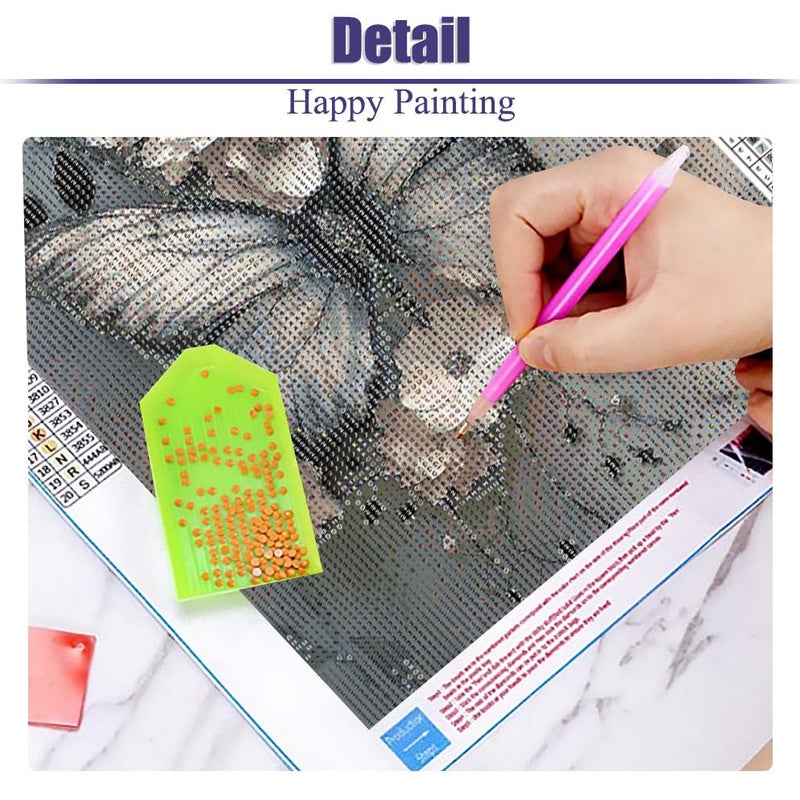Baiwanerxiang Diamond Art Kits for Adults, Butterfly Flower 5D DIY Diamond Painting Kit for Adults, Diamond Dots for Adults, Diamond Dots Painting Picture Art Craft for Home Wall Decor, 12x16 Inch - Image 5