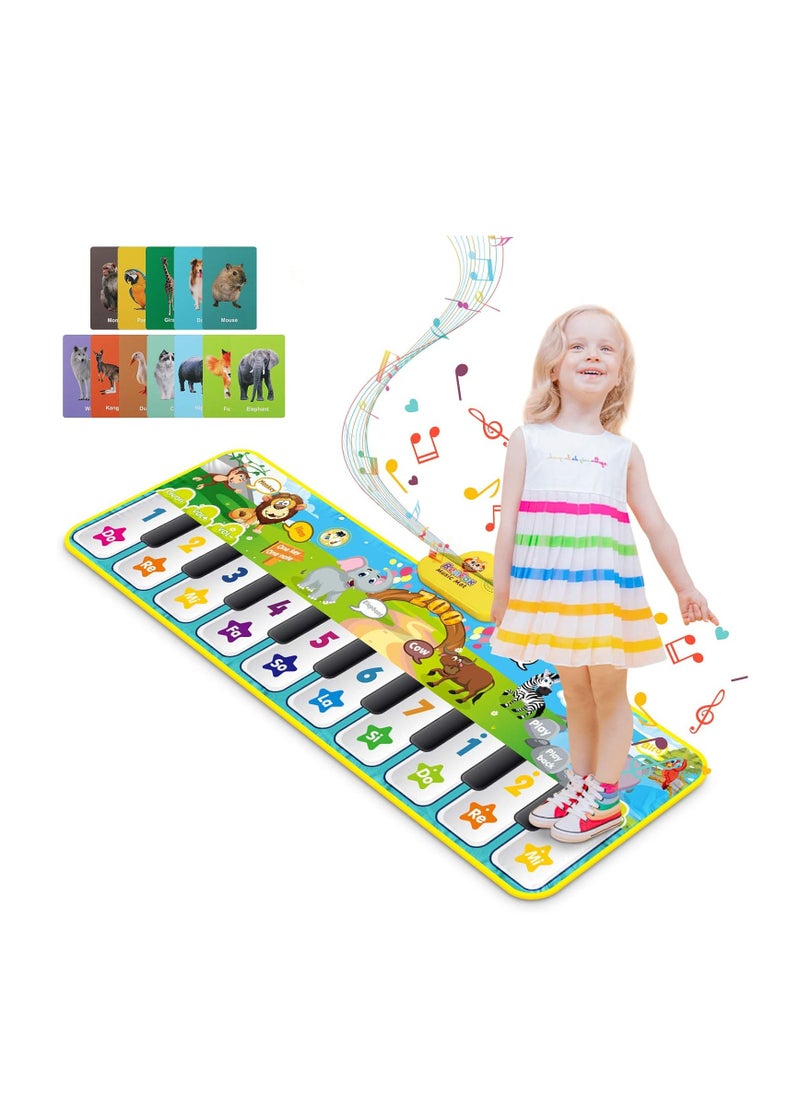 RenFox - RenFox baby musical mats with 42 music sounds kid floor piano keyboard dance mat animal blanket touch playmat early education toys gift for 1 2 3+ years old toddlers boys girls - Image 1