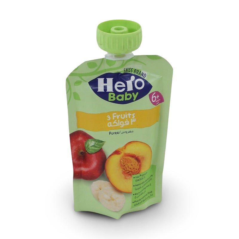 Hero Baby Pouch 3 Fruits Puree 100 gm