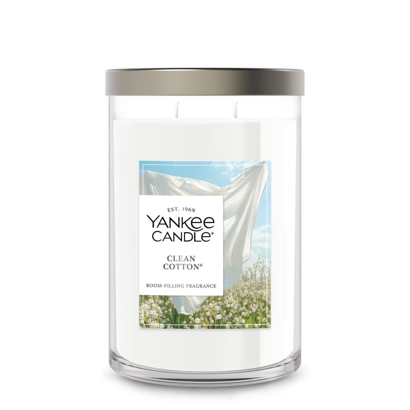 YANKEE CANDLE Yankee Candle Clean Cotton Scented Signature 20oz Large Tumbler 2Wick Candle Over 60 Hours of Burn Time