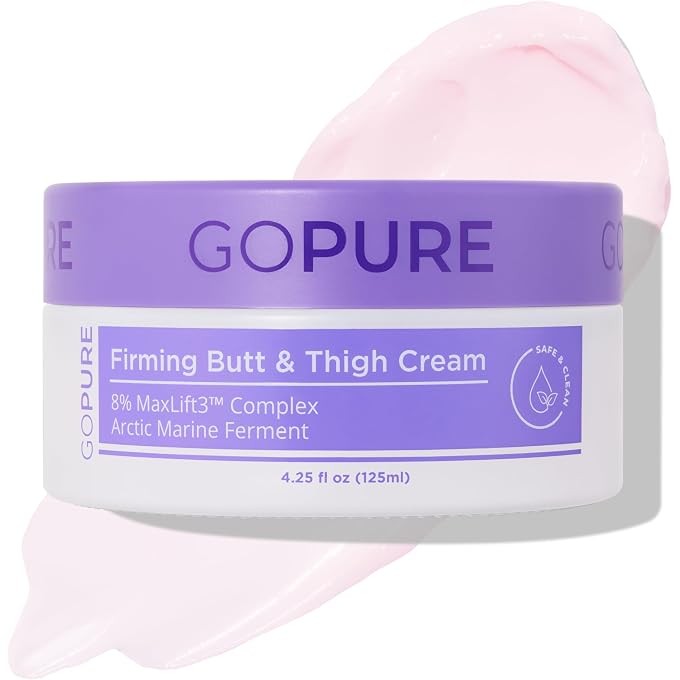 goPure Firming Butt & Thigh Cream  Smooths the look of dimpled texture, fades the look of stretch marks - Clinically Tested - Image 1