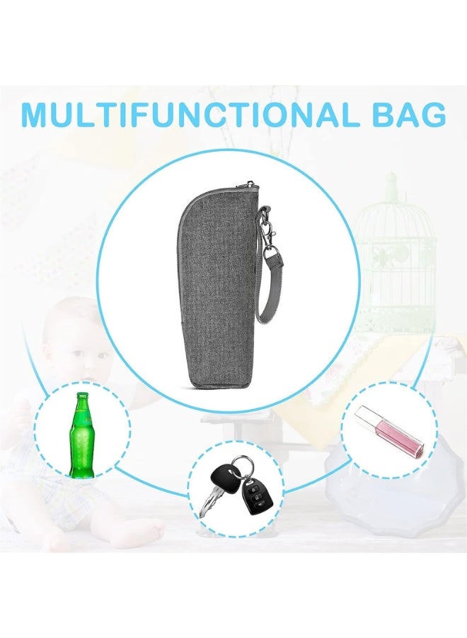 Bottle cooler tote bag, insulated breast milk cooler bag, nursing bottle cooler warming bag for nursing mothers day care travel (Color : Gray) - Image 5