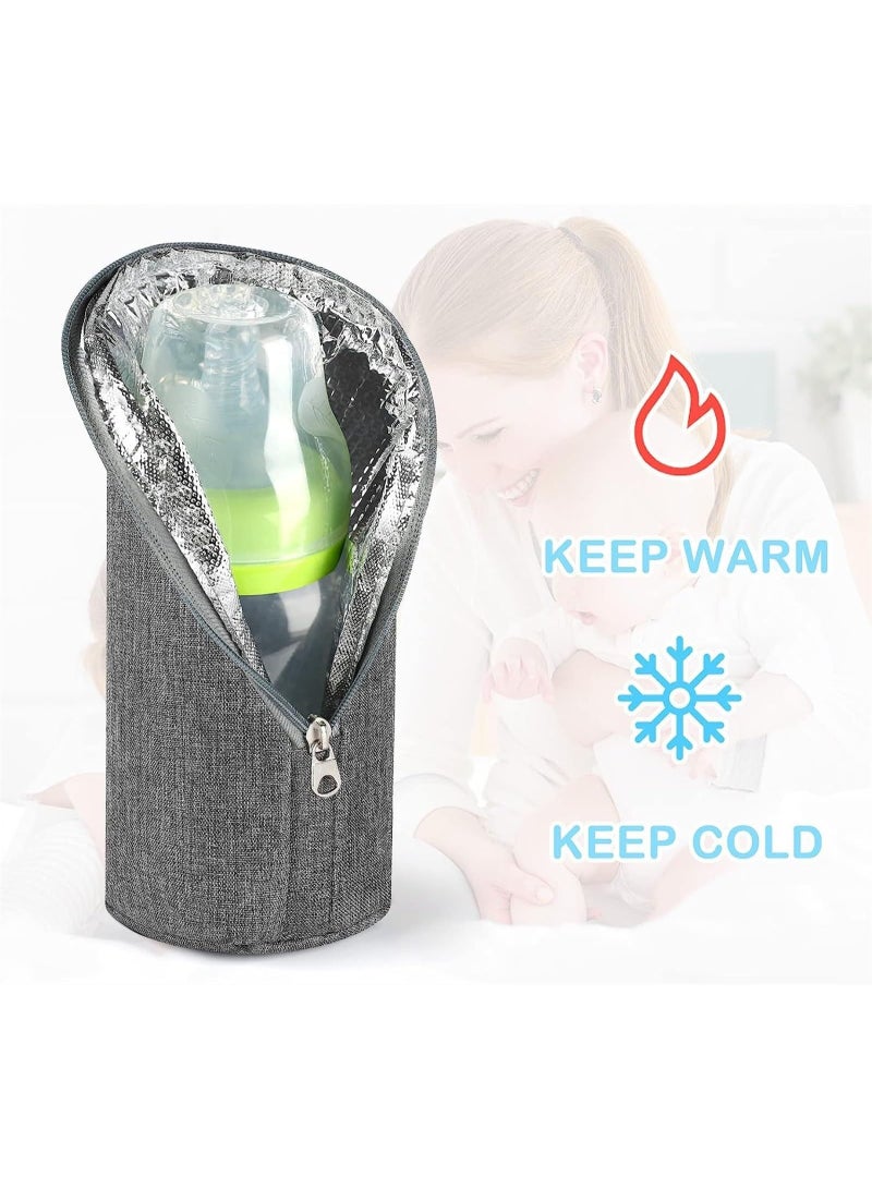 Bottle cooler tote bag, insulated breast milk cooler bag, nursing bottle cooler warming bag for nursing mothers day care travel (Color : Gray) - Image 4