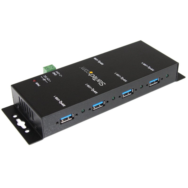 StarTech.com 4-Port USB 3.0 Hub - 5Gbps - Metal Industrial USB-A Hub - Wall or Desk Mountable USB Data Hub - TAA Compliant USB Expander Hub (ST4300USBM) - Image 2