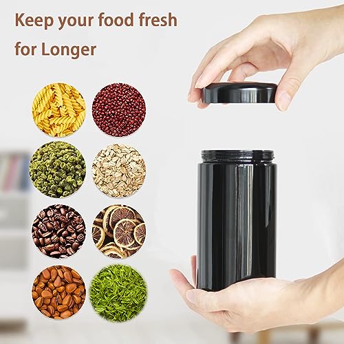 Matoolser Black Glass Airtight Storage Container Jar 1000ml 2 Oz with UV Protection for Spice Coffee - Image 5