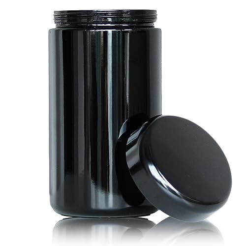 Matoolser Black Glass Airtight Storage Container Jar 1000ml 2 Oz with UV Protection for Spice Coffee - Image 1