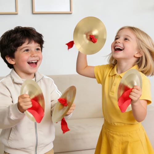 Toddmomy Alloy Cymbals Set Mini Marching Hand Cymbals for Drums Versatile Symbols Instrument for School Bands Professional Orchestras 75inch - Image 3