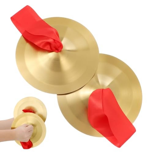 Toddmomy Alloy Cymbals Set Mini Marching Hand Cymbals for Drums Versatile Symbols Instrument for School Bands Professional Orchestras 75inch - Image 1