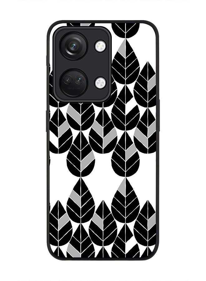 Rugged Black edge case for ONEPLUS NORD 3 5G / OnePlus Ace 2V, Slim fit Soft Case Flexible Rubber Edges Anti Drop TPU Gel Thin Cover -  Teardrop Leaves
