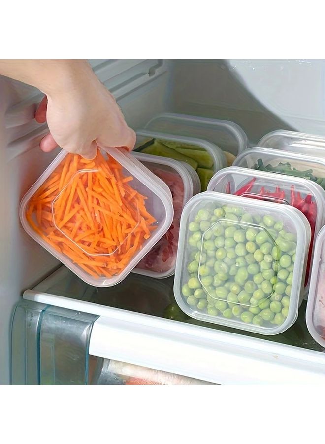 5 قطع حاويات تخزين طعام شفافة خالية من BPA قابلة للتجميد السريع ومنظمة للمطبخ قابلة للتكديس - Image 3