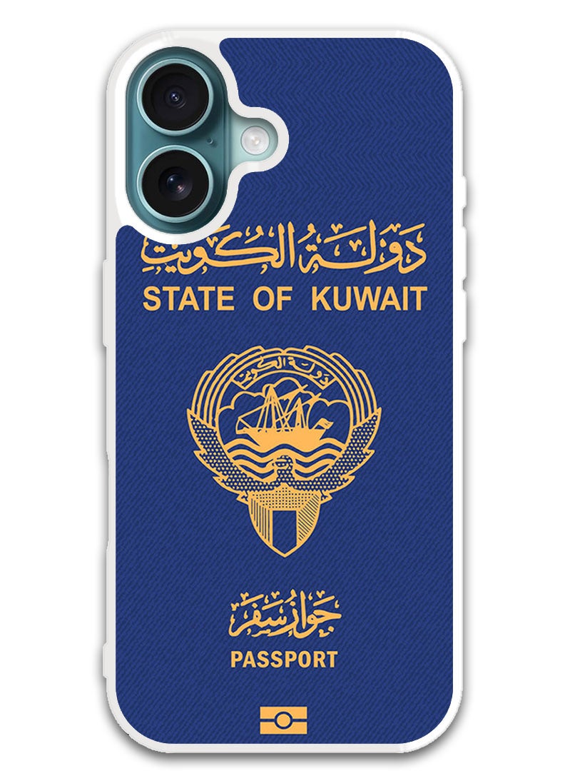 Theodor Protective Case Cover For APPLE IPHONE 16 Plus Kuwait Passport (White Bumper) - Image 1