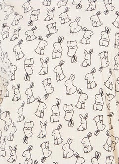 Styli Bunny Print Contrast Trim Nightdress  - Image 3