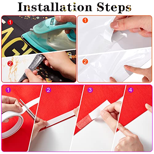 Timtin VIP Stage Door Entrance Banner Photography Backdrop Red Carpet Paparazzi Backdrop Cover Accessory Party 2.6 x 15 ft Red Runner Rug 55 GSM Thickness with Carpet Tape for Party Decoration Supply - Image 5