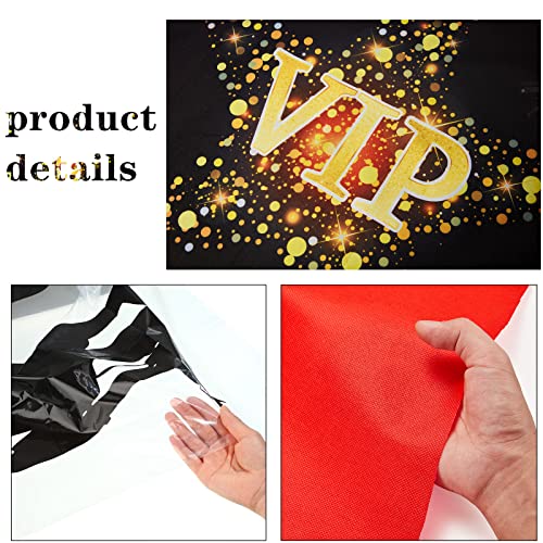 Timtin VIP Stage Door Entrance Banner Photography Backdrop Red Carpet Paparazzi Backdrop Cover Accessory Party 2.6 x 15 ft Red Runner Rug 55 GSM Thickness with Carpet Tape for Party Decoration Supply - Image 4