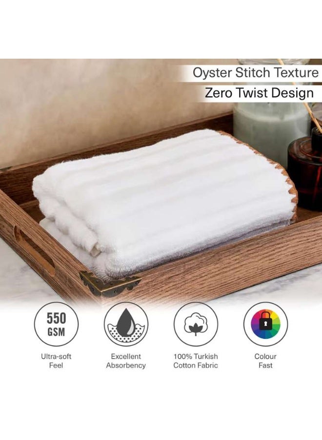 Pan Home Ribbed Zero Twist Hand Towel 50x90 cm - White - Image 5