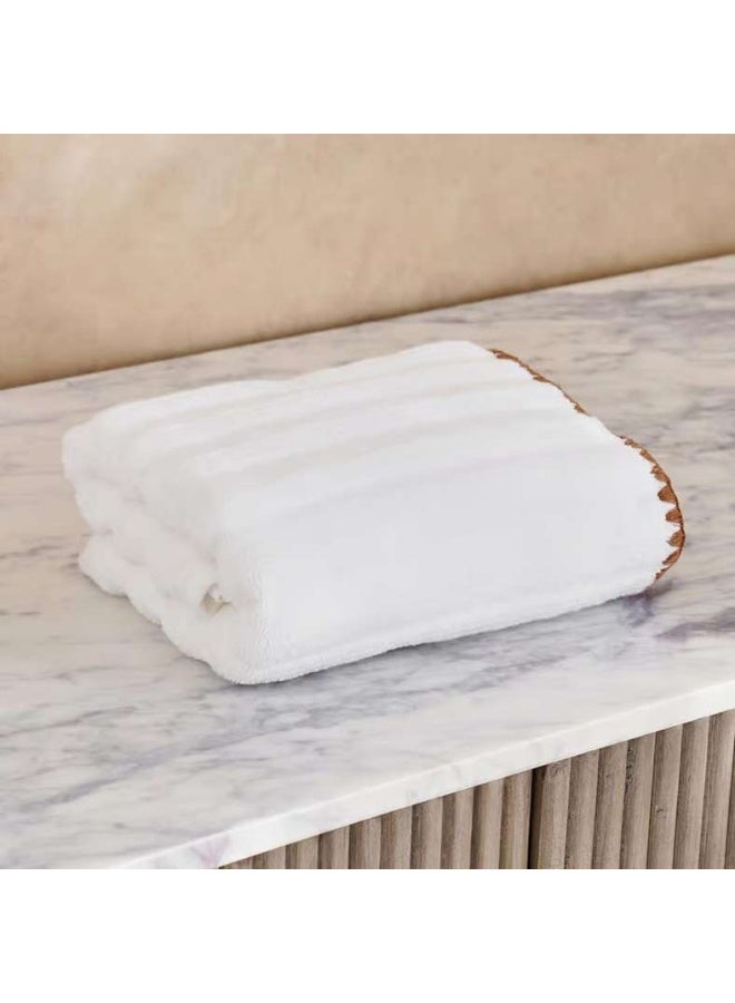 Pan Home Ribbed Zero Twist Hand Towel 50x90 cm - White - Image 3