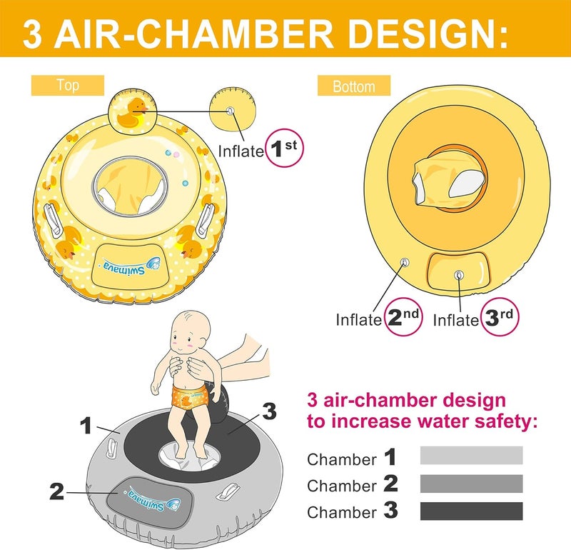 Swimava G3 Baby Seat Ring - Safe & BPA-Free Inflatable Pool Floatie for Infant Swim Water Fun - Image 4