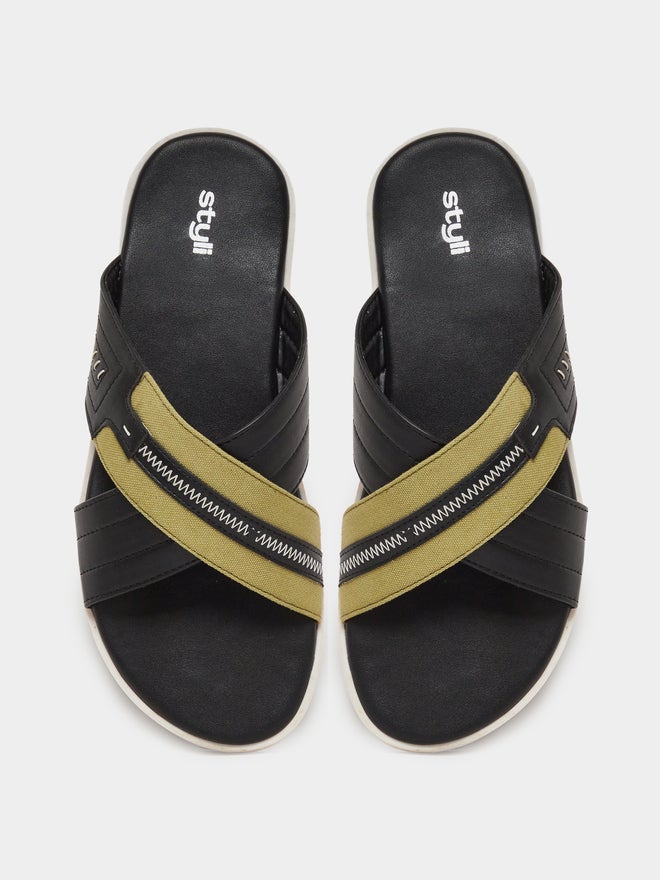 Styli Men Cross Strap Comfort Sandals - Image 5