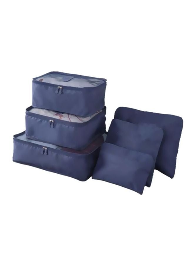طقم حقائب تخزين للسفر من 6 قطع أزرق/رمادي